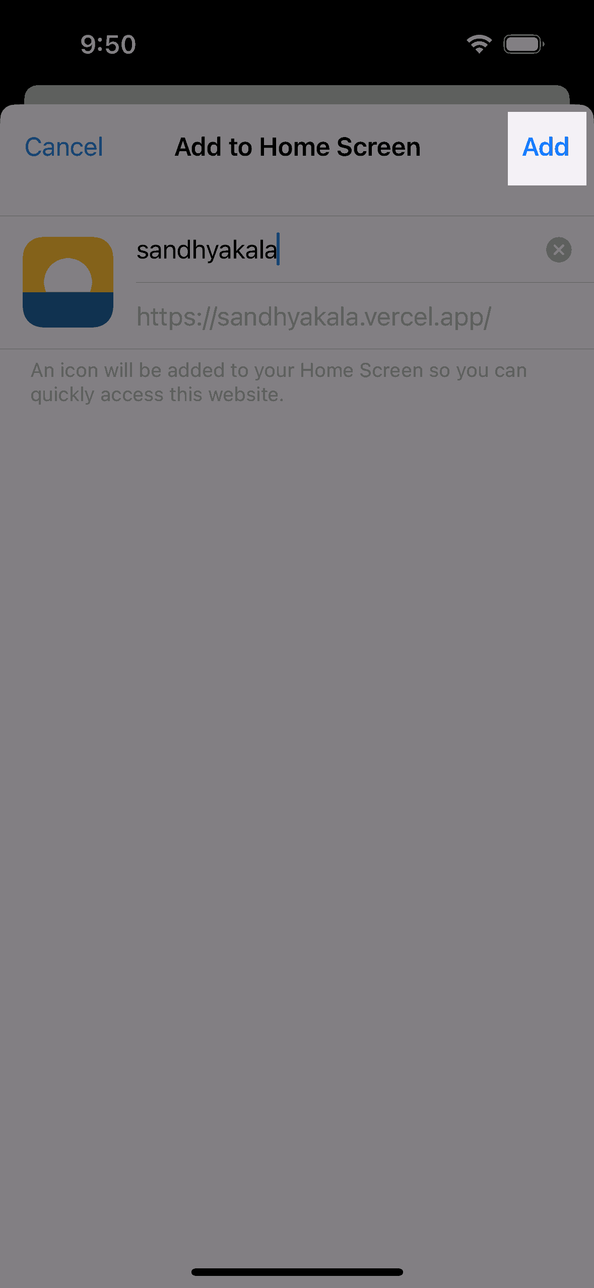 Step 3: Confirm with Add button